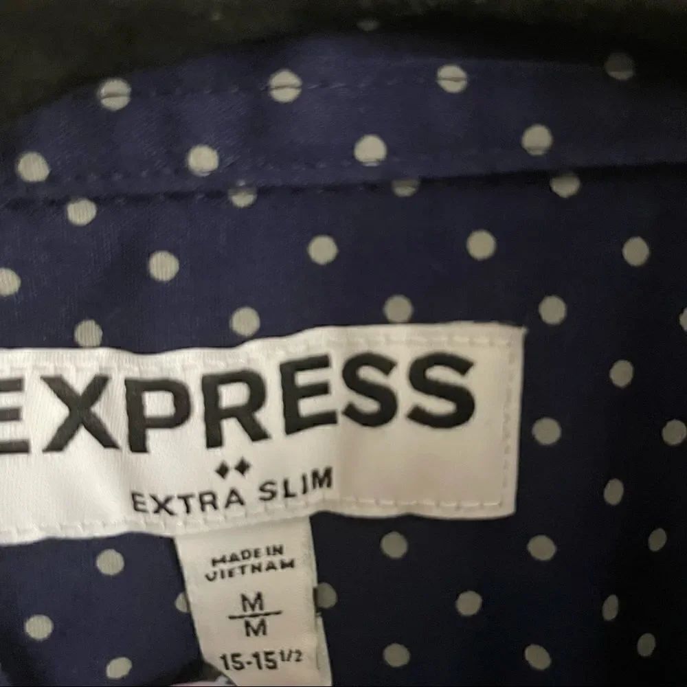 Express Extra Slim, Micro Dot Express Button Down Dress Shirt - Picture 6 of 8